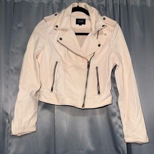 Lamarque Women's Light Pink Leather Jacket